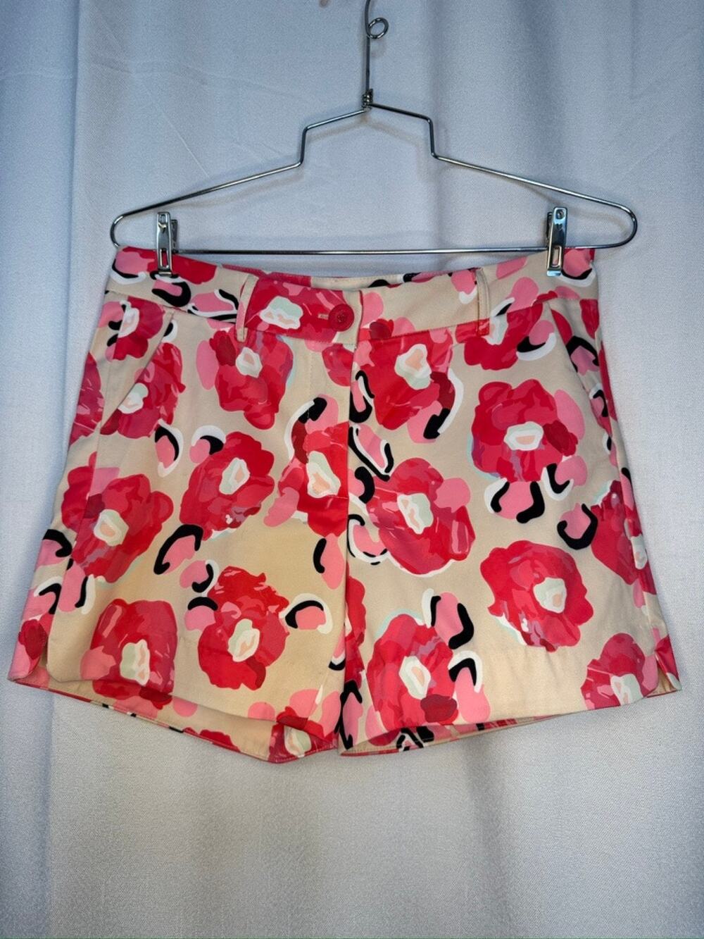 427. Jade Floral Shorts Pink Red Print Size 2